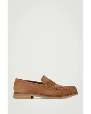 COS Gathered Suede Loafers - Brown