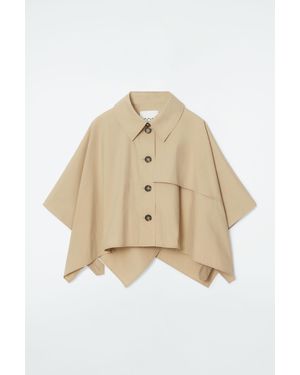 COS Cropped Trench Coat Cape - Natural