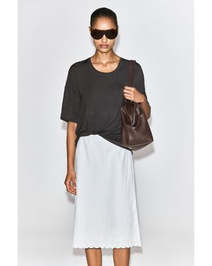 COS T-Shirt Aus Modal Mit Tiefem Ausschnitt - Braun