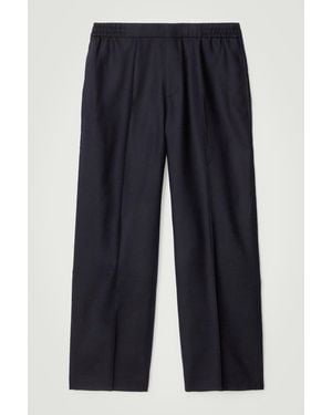 COS Tailored Wool-Flannel Straight-Leg Track Trousers - Blue