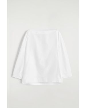 COS Boat-Neck Cotton Blouse - White