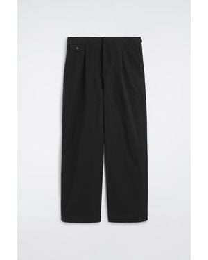 COS Pocket-Detail Relaxed-Fit Wide-Leg Trousers - Black