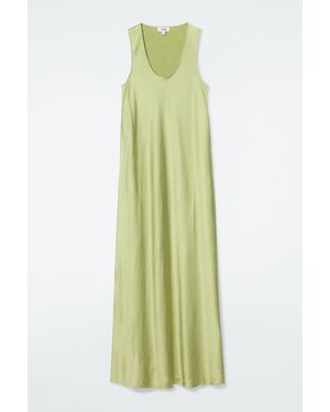 COS Bias-cut Maxi Slip Dress - Green