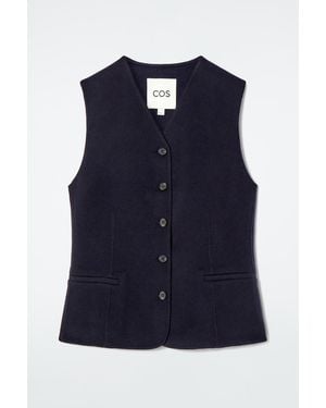 COS Double-Faced Wool Waistcoat - Blue