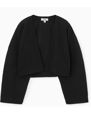 COS Plissé Bolero Jacket - Black