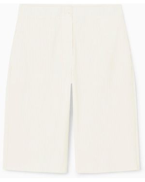 COS Pleated Bermuda Shorts - White