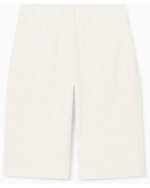 COS Pleated Bermuda Shorts - White