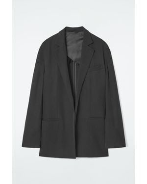 COS Oversized Tie-front Blazer - Black