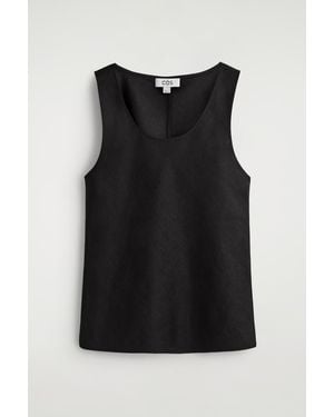 COS Linen Tank Top - Black