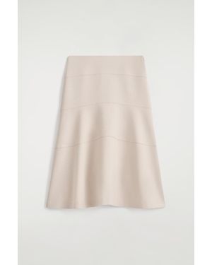 COS Curved A-Line Midi Skirt - White
