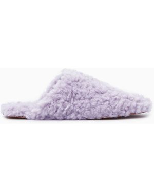 COS Faux Shearling Slippers - Purple