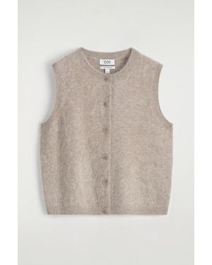 COS Brushed-Cashmere Vest - Natural