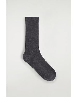 COS Ribbed Wool Socks - Black