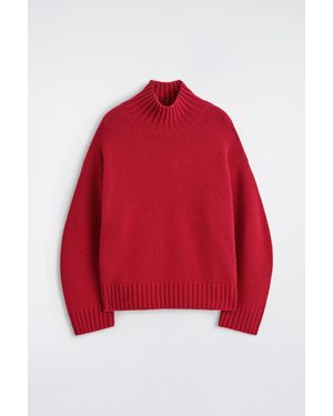 COS Cashmere Mock-Neck Sweater - Red
