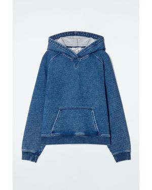 COS Denim-Wash Jersey Hoodie - Blue
