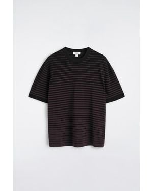 COS Striped Knitted Cotton T-Shirt - Blue