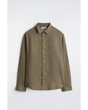 COS Relaxed Linen Long-sleeved Shirt - Green