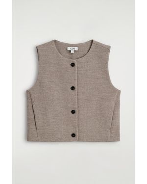 COS Boiled Merino Wool Vest - Gray