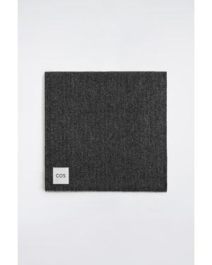 COS Herringbone Wool-Cashmere Scarf - Black