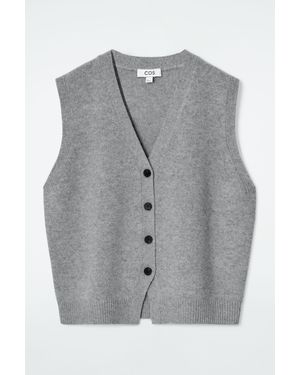 COS V-neck Merino Wool Waistcoat - Grey
