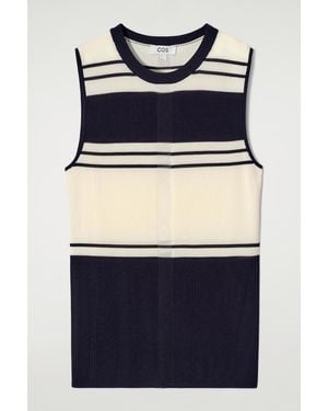 COS Ribbed-Knit Tank Top - Blue