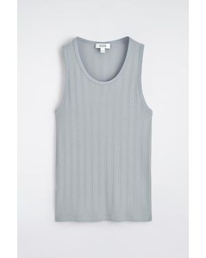 COS Slim-Fit Wide-Rib Cotton Tank Top - Grey
