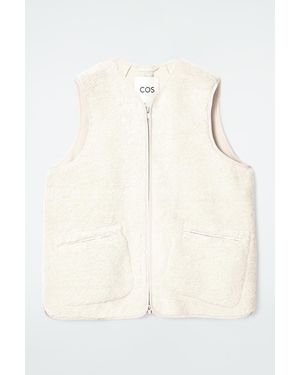 COS Oversized Faux Shearling Gilet - Natural