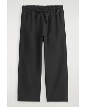 COS Drawstring Cotton Trousers - Black