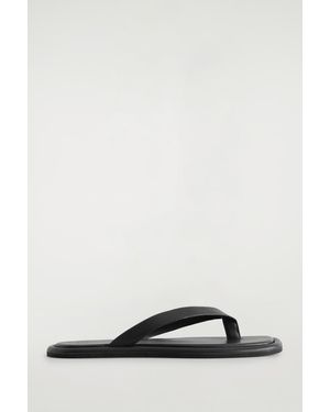 COS Leather Flip Flops - Black