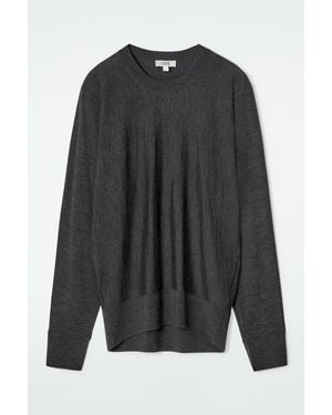COS Rounded Merino Wool Sweater - Black