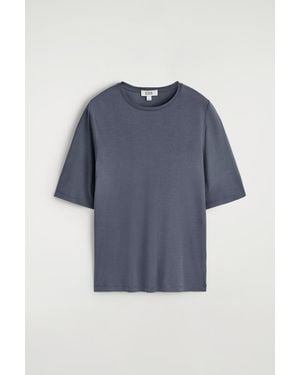 COS Fluid Silk T-Shirt - Blue