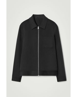COS Double-Faced Wool Harrington Jacket - Black