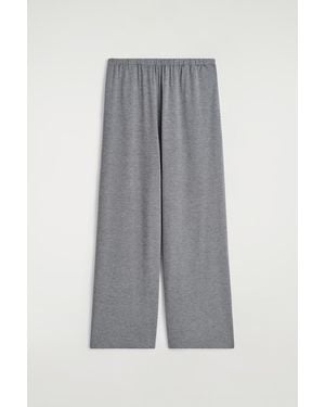 COS Fluid Jersey Wide-Leg Trousers - Grey