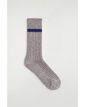 COS Chunky Rib-Knit Socks - Grey