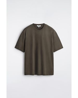 COS Relaxed Cotton-Linen T-Shirt - Brown