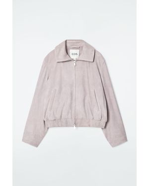 COS Suede Bomber Jacket - Purple