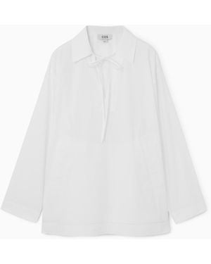 COS Tie-front V-neck Blouse - White
