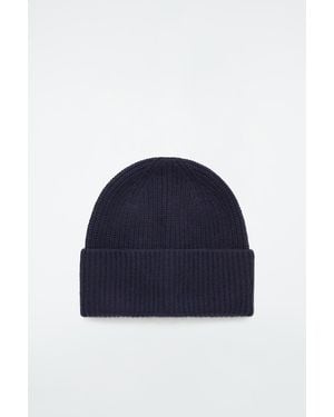 COS Ribbed Wool And Cashmere Beanie - Blue