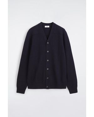 COS Merino Wool V-Neck Cardigan - Blue