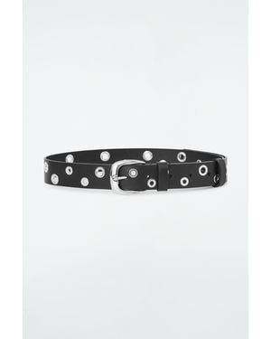 COS Leather Eyelet Belt - Black