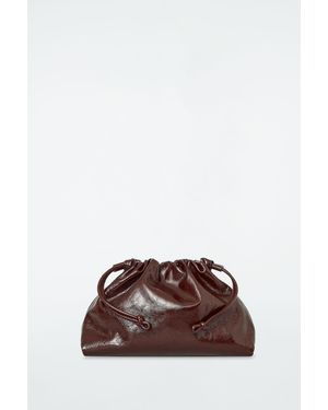 COS Mini Cavatelli Clutch Bag - Leather - Brown