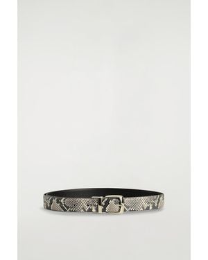 COS Reversible Leather Belt - Brown