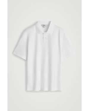 COS Interlock Cotton Polo Shirt - White