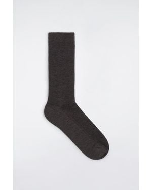 COS Merino Wool Ribbed-Knit Socks - Black