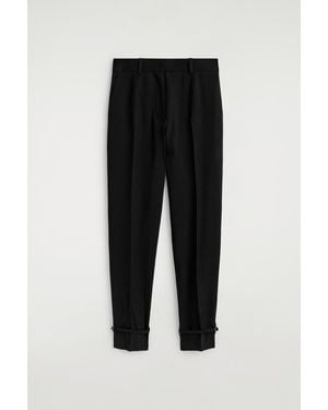 COS Linen Straight-Leg Pants - Black
