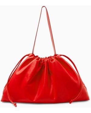 COS Cavatelli Oversized Clutch - Leather - Red