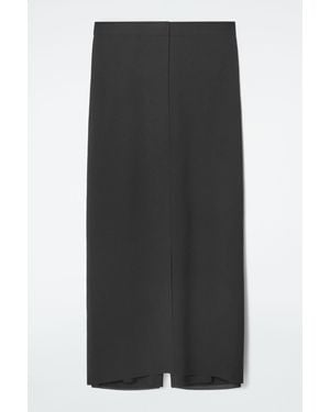 COS Regular Wrap-front Straight-leg Trousers - Black