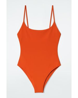 COS Scoop-neck Swimsuit - Orange