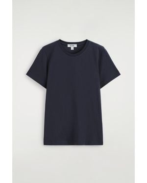 COS Cotton Crew-Neck T-Shirt - Blue