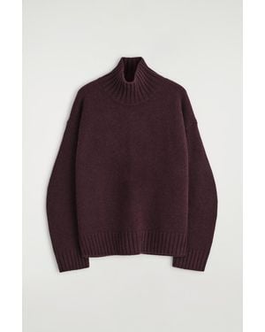 COS Cashmere Mock-Neck Sweater - Red